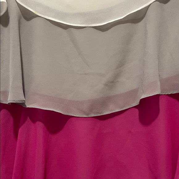 Chic Chiffon Layered Blouse - White, Gray, and Pink - Picture 5 of 5